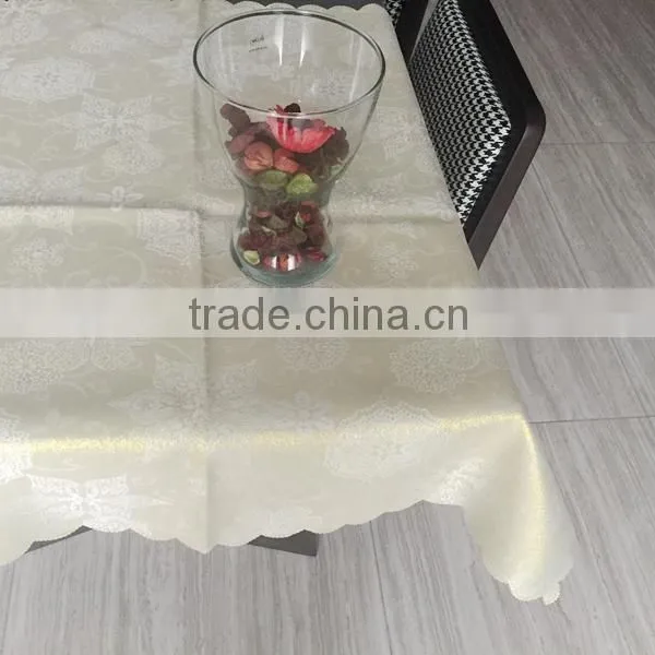 HOT SELLING CHEAP 100%POLYESTER SOLID Damask Table Cloth photo-5