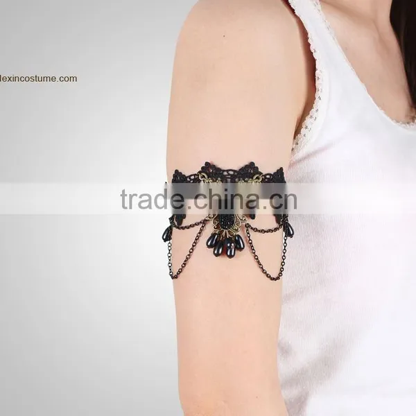 Handmade Retro Lace Upper Arm Bracelet With Pearl