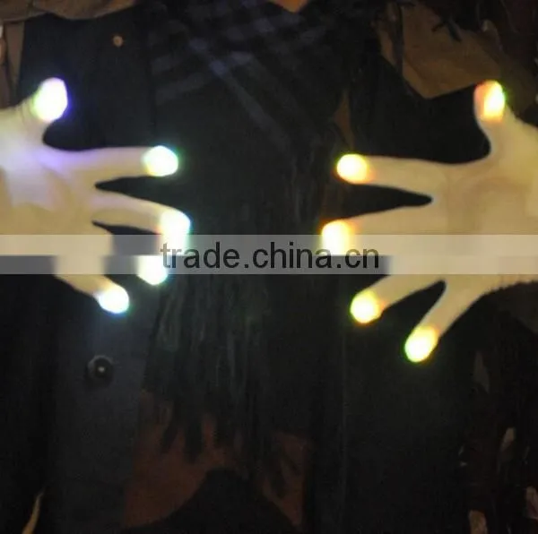 LED Black ,white Gloves,mix Color Light photo-2