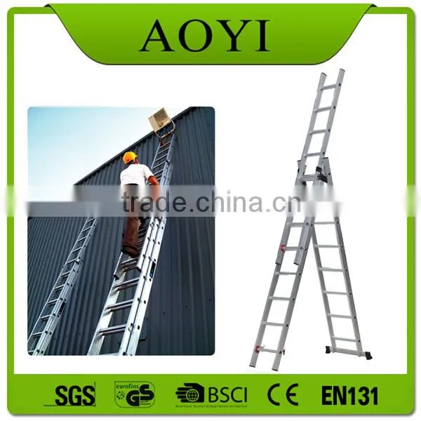 Easy to Operate Extension 3 Section Aluminum Loft Ladder AY-308