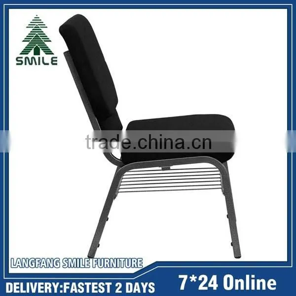 Fashionable Durable Steel Tube Material Church Chair With Bookrack photo-2