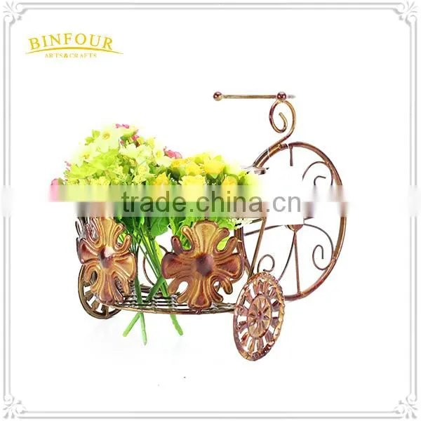Antique Garden Bike Planter Metal Bicycle Flower Pot photo-4