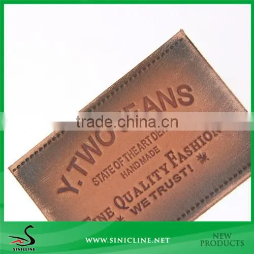 Sinicline PU Leather Patches With Debossed Logo Design photo-2