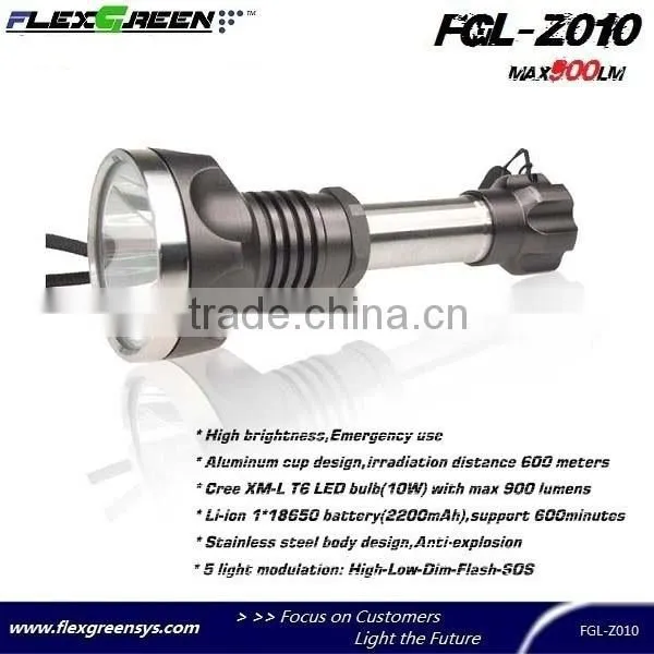 18650 Stainless Steel Rechargeable Led Emergency Torch photo-2