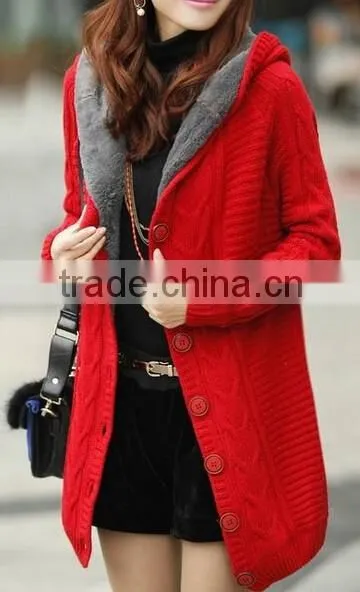 the Long Thick Velvet Warm Loose Korean Style Cardigan photo-2