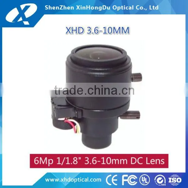 1/1.8" Sensor Format 3.6-10mm F1.8 Analog Camera Auto Iris Lens