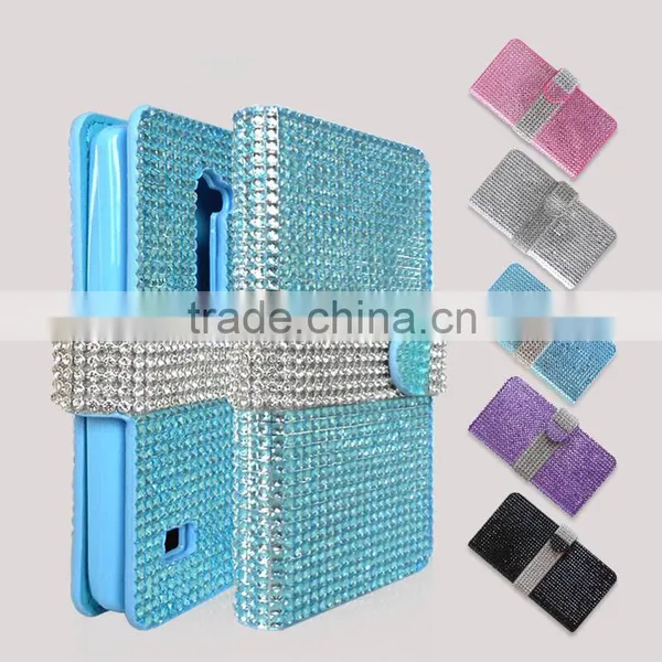 High Quality Beautiful and Fashion PU Leather + Diamond Mobile Phone Case for lg g Stylo