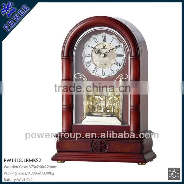Rotating Pendulum Desk Clock With Cystal for House Decoration Wooden Case High Quality PW1418