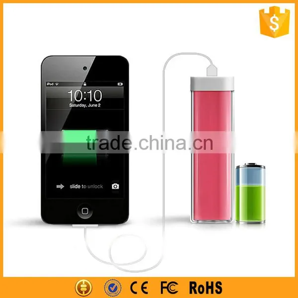 Nature Color Lipstick Tube Battery Charger Portable Power Bank 1800mah 2200mah 2600mah 3000mah for Smartphone photo-4