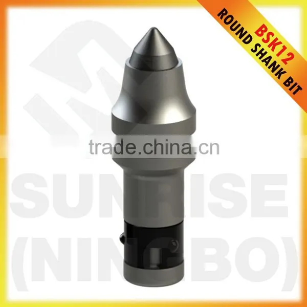 BSK12 Trench Drill Tool Round Shank Tungsten Carbide Tipped Cutting Teeth Betek Digging Conical Teeth