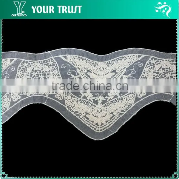 Width 6.0 Centimeter Embroidery Dot Row White Cotton Trimming Lace photo-2