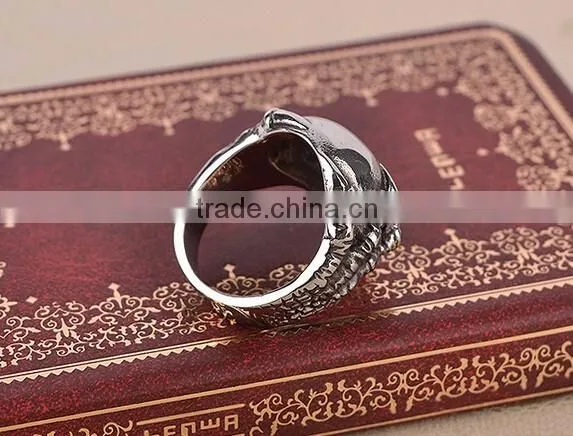 Stainless Steel Titanium Silver Men's Skull Men Cool Biker Punk Ring Retro photo-5