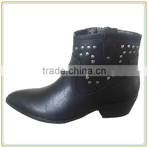 New Ladies Fashion Pointed Toe Boots Women New Flat no Heel Ankle Boots