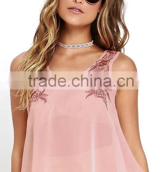 Latest Arrival Fashion Top Designs Sleeveless Embroidered Top for Women Quality Choice photo-2