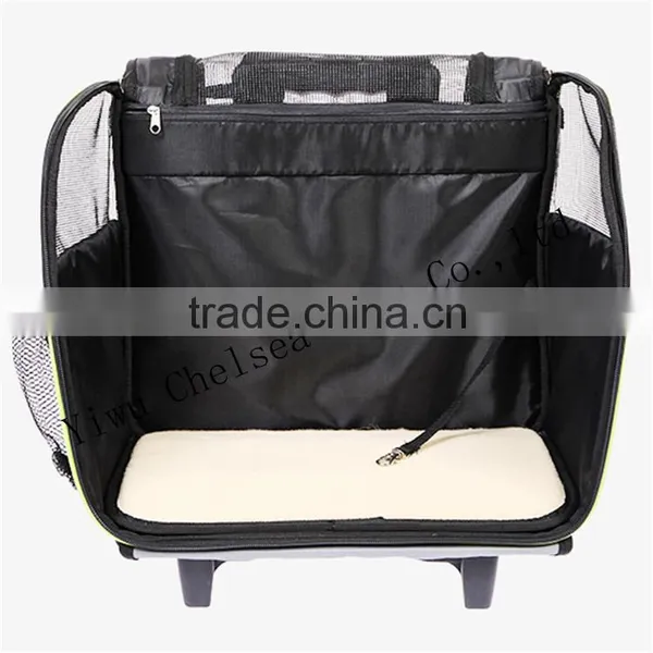 Backpack Pet Carrier on Wheels Travel Rolling Luggage Dog Bags Walking With Mat Quality Choice photo-6