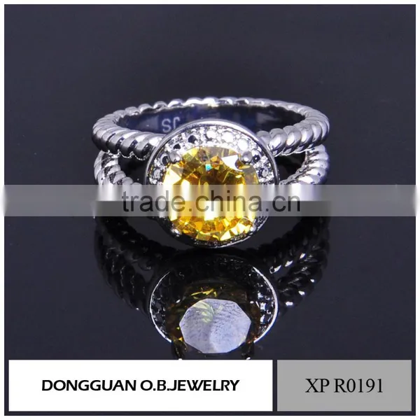 Diamond Drill Bit Engagement Ring With Yellow Diamond Wedding Ring photo-2