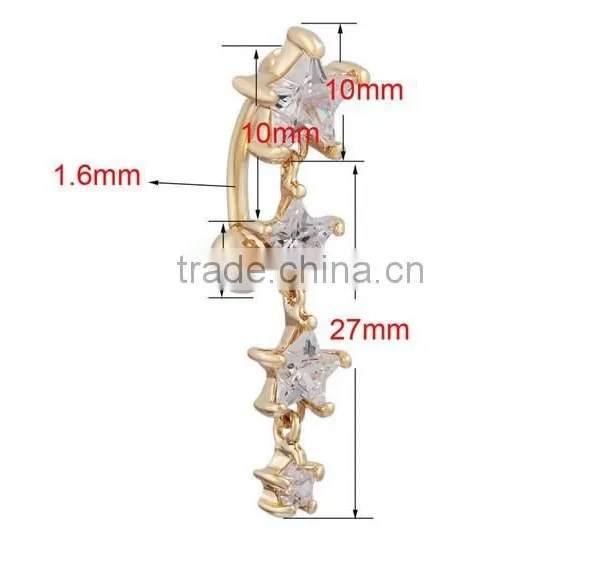 Sex Women Star Shape Belly Ring Navel Ring photo-2