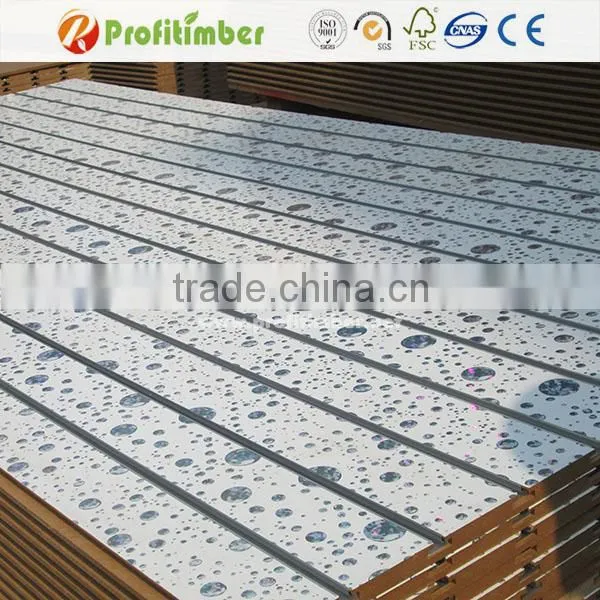 PVC Laminated MDF Grooved Board Aluminum Slatwall Panel photo-4
