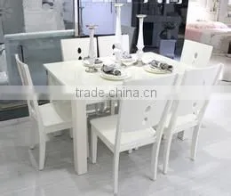 Fashional White Marble Top Dining Table Set photo-4