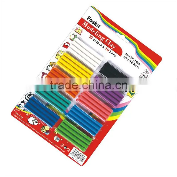 180g 10 Colors*10 Bars Plasticine Modelling Clay/toy Modeling Clay