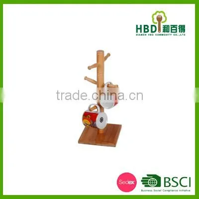 Wooden/ Bamboo Mug Tree Holder With Coasters /bamboo Cup Holder photo-2