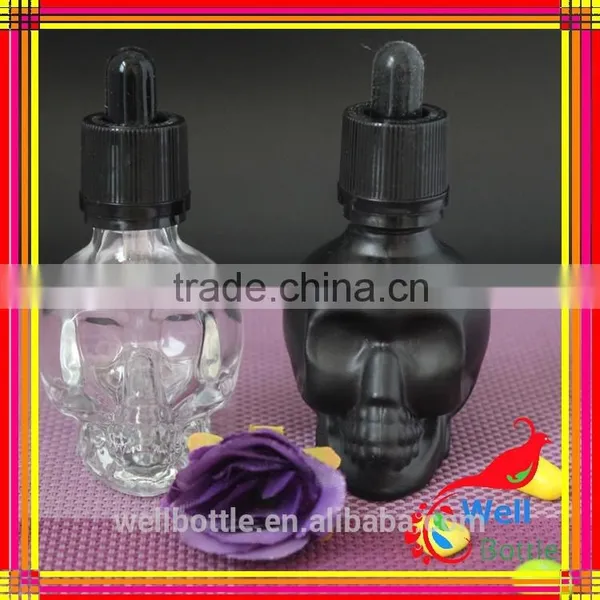 Skull Shape Glass Dropper Bottle for E-juice Essentional Oil Bottle photo-3