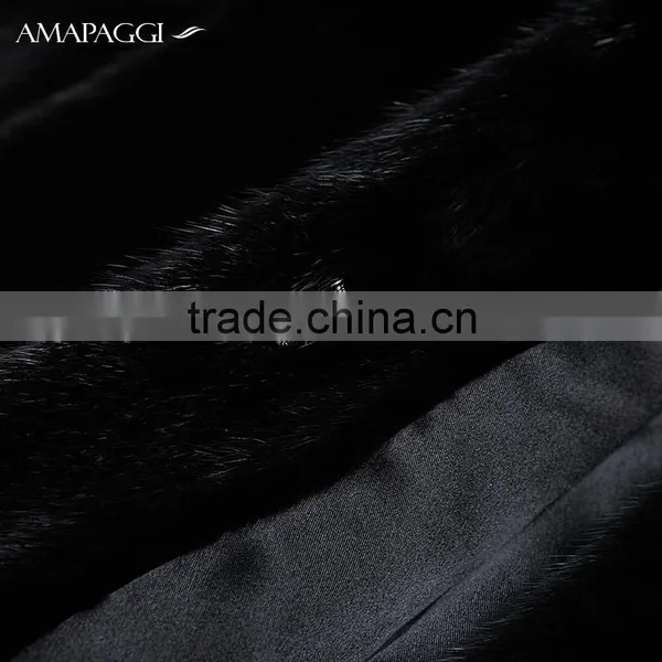 Factory Sale Long Black Natuarl Mink Fur Women Coat in China photo-4