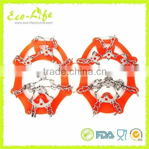 1 Pair Portable Skidproof Snow Spike Anti-Slip Silicone Ice Crampons, Ice Grippers photo-4
