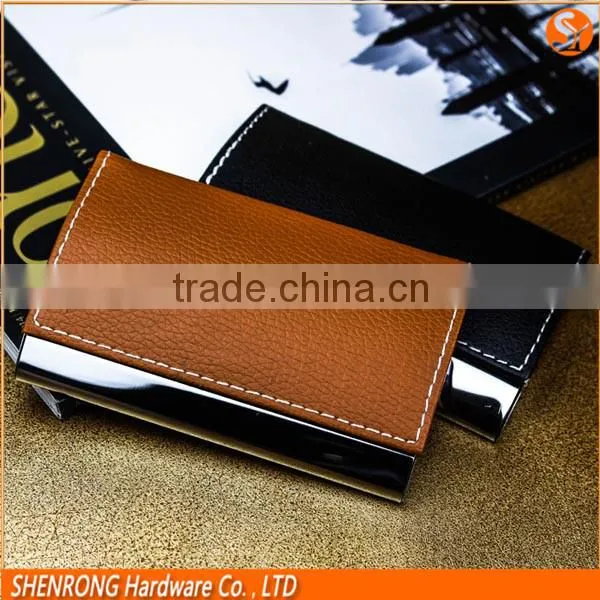 Black Blocking RFID PU Leather Credit Card Case and Business Name Card Holder With Customized Engraving LOGO photo-5