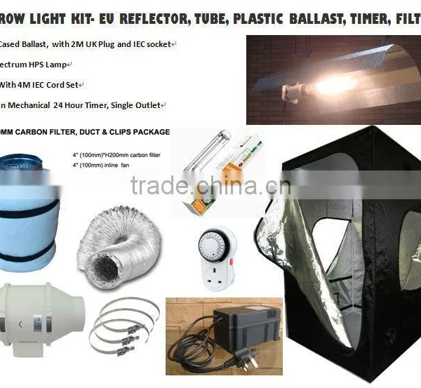 hydroponics kit,ballast kits,eu reflector, filter,fans,timer