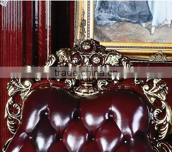 Luxurious American Style Genuine Leather Corner Sofa Set, Elegant Palace Living Room Furniture(MOQ=1 SET) photo-2