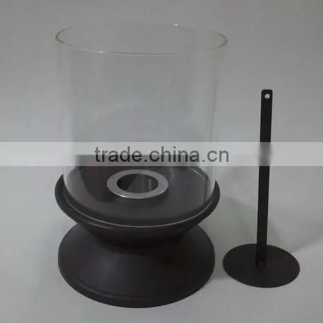 Black Table Fireplace, Round Glass Bio Ethanol Fireplace photo-2