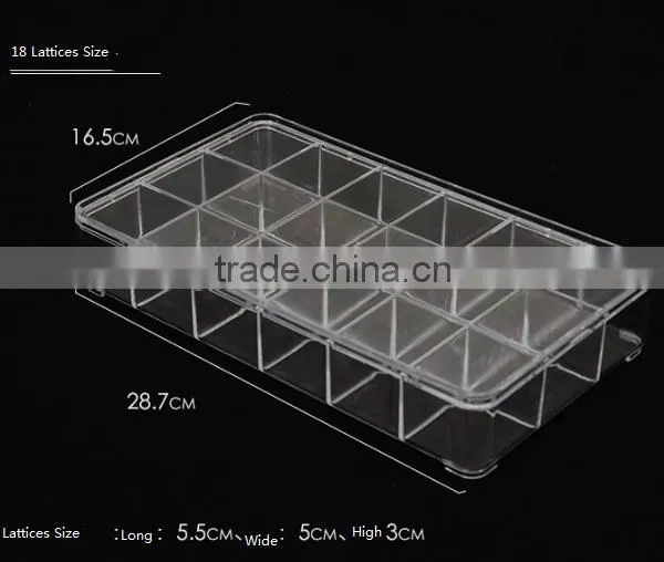 12&18 Lattices With Cover Clear Plastic Sundries Storage Box Jewelry Box photo-5