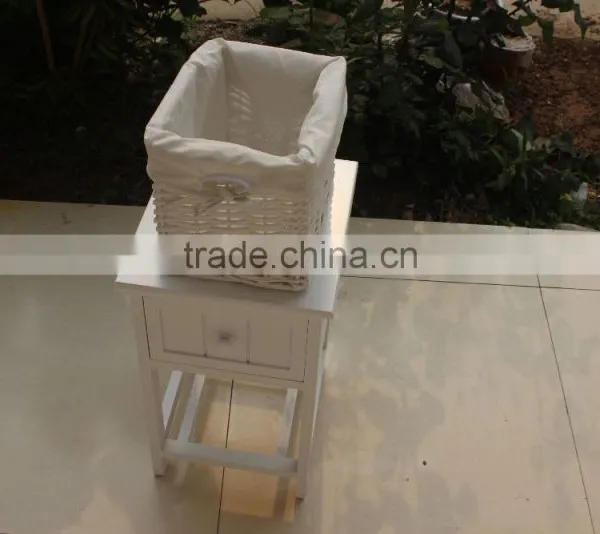 White Wooden Wicker Chest of Drawers ,Wooden Storage Chest photo-5