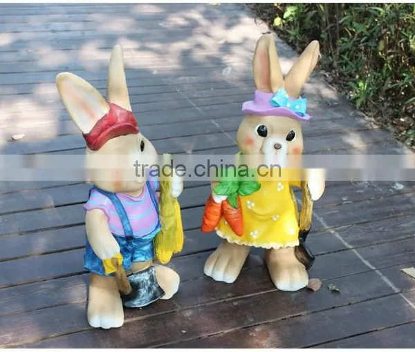 Animal Garden Sculptures Lawn Decoration Lovely Rabbit Statue photo-2