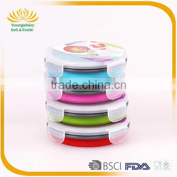 Colorful Silicone Collapsible Disposable Lunch Box photo-5