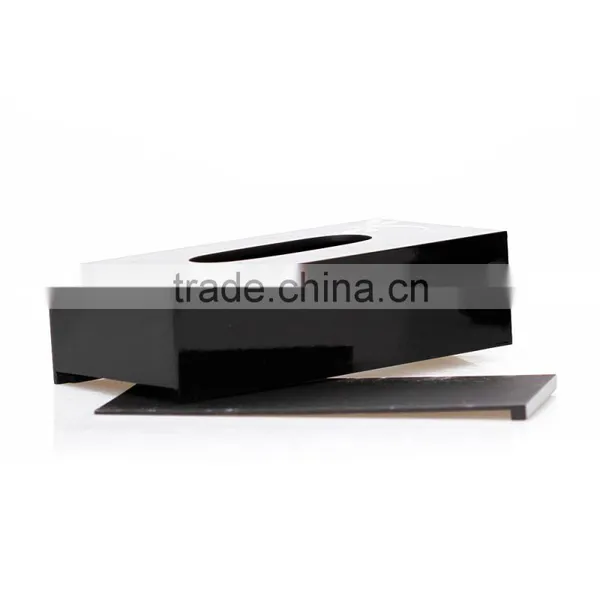Lacquer Decorative Facial Wooden Tissue Box, Black Color photo-2