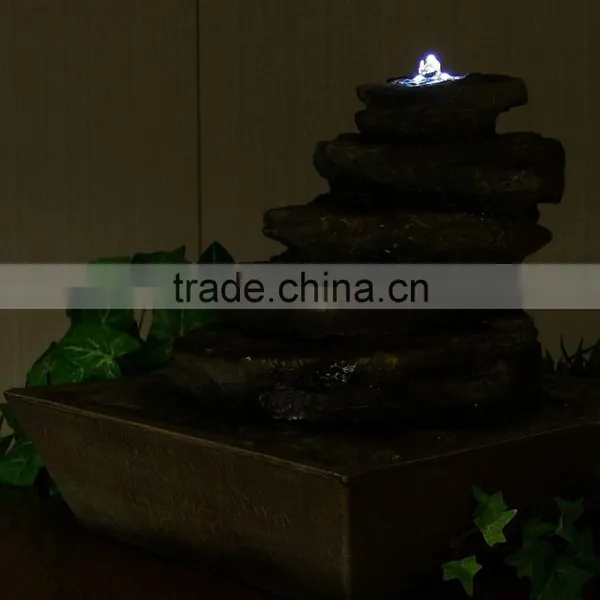 Cascading Rocks Tabletop Fountain With LED Lights photo-5