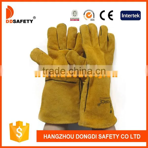 DDSAFETY Cheapest Long Yellow Leather Gloves For Welders photo-2