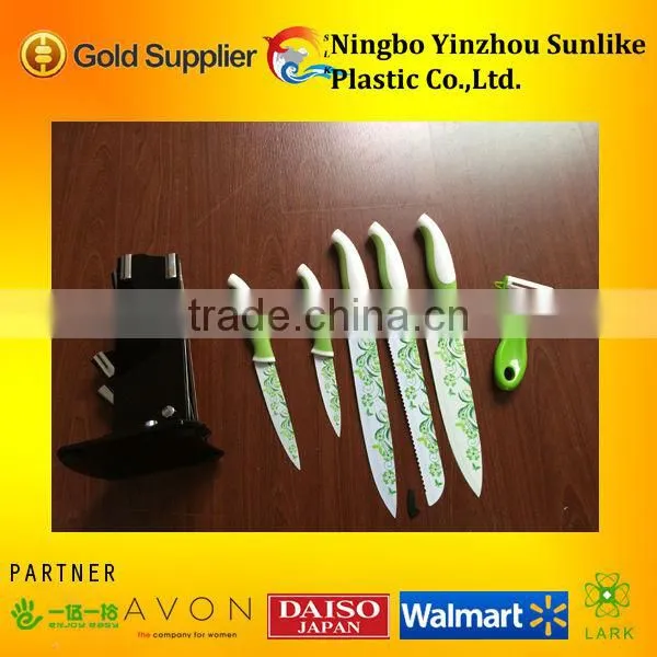 6pcs professional knife ceramic coating cleaver knife set