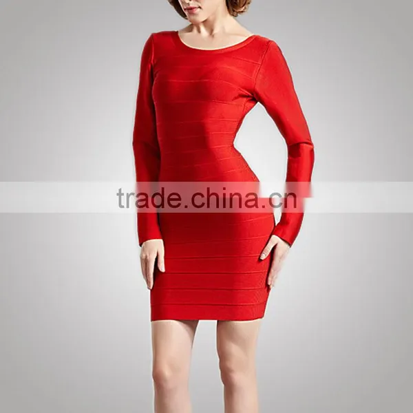 Girls Top Casual Style Office Lady Red Bandage Dress Direct Supplier photo-2