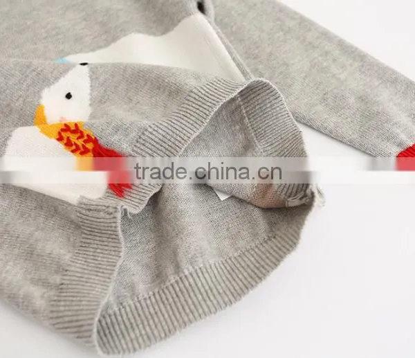 New Design Baby Girl Knit Sweater Cute White Bear Unisex Kid Pullover Sweatshirt photo-6