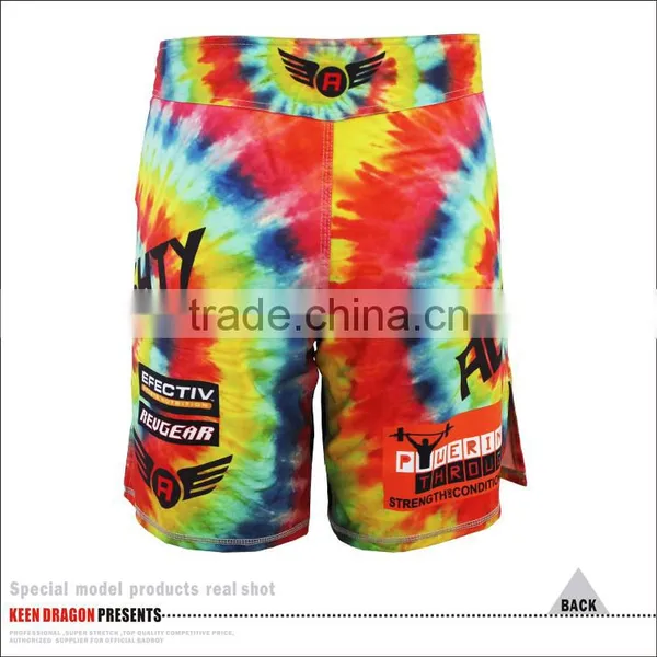 RAINBOW COLOR CUSTOM MADE MMA MENS SHORTS photo-2