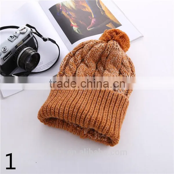 Women's Hat Winter Shoe Female Knit Autumn Thicken Pom Hats For Girls Caps Thicken Cap photo-2