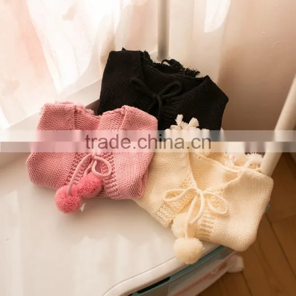 S32899W New Children Knitting Sleeveless Sweater Princess Kids Fashion Tassel Solid Vest photo-5