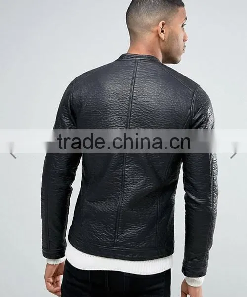 Men's Casual Black Jacket Collar Young Men PU Slim Long Sleeved Neat Locomotive Leather Coat photo-6