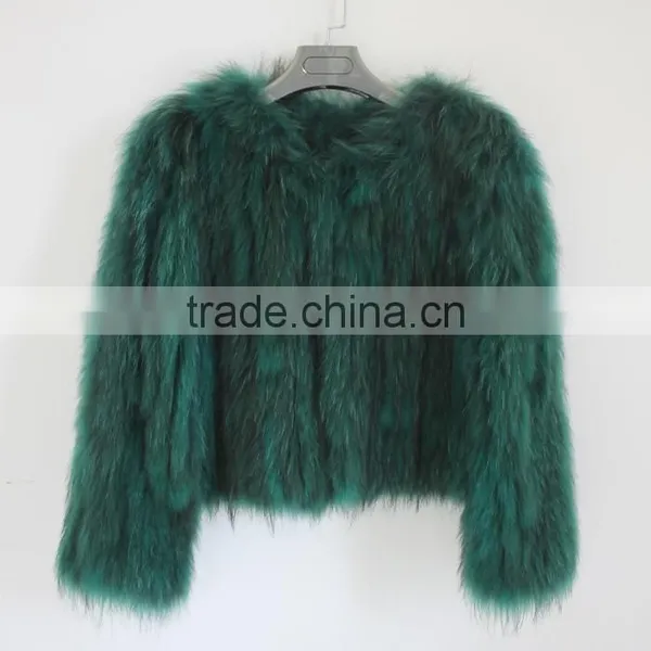 Myfur Luxury Turquoise Real Raccoon Fur Jacket Customized Women Fur Coats photo-2