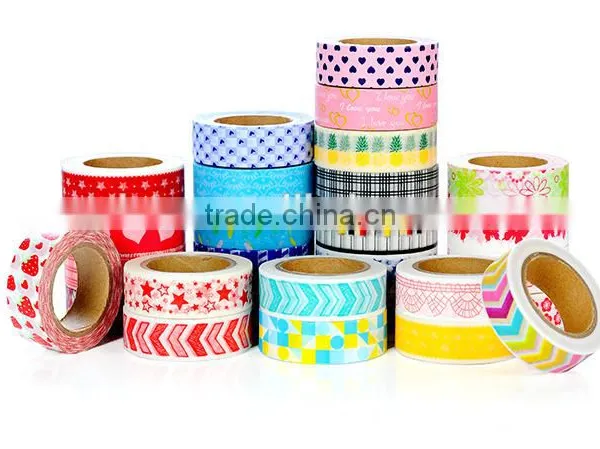 Different Patterns Washi Tape Customized Colors Adhesive Paper Tape 1.5cm*10m photo-2