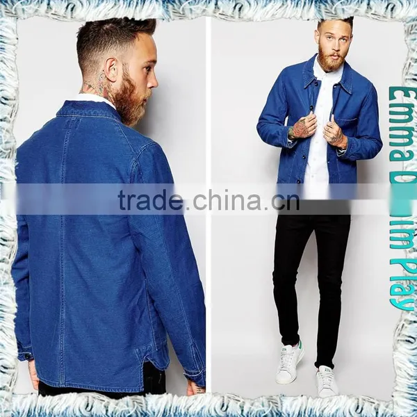 2016 Ashion Design Mens Best Quality Regular Fitted Chic Blue Denim Jackets Wholesale photo-3