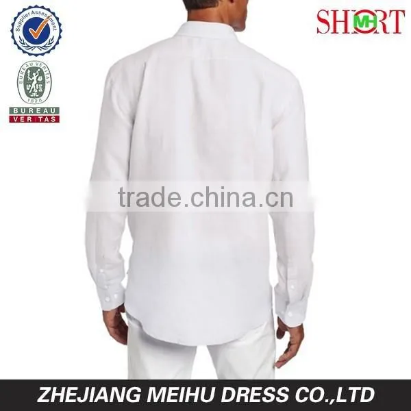 Men's Long Sleeve Solid Double Pocket Linen Casual Shirt photo-2